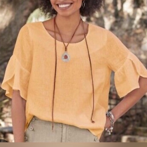 Sundance Turquoise Linen-Blend Peasant Tunic Sz M - Picture 8 of 8